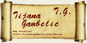 Tijana Gambelić vizit kartica